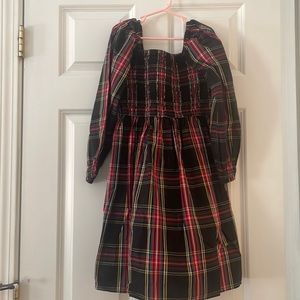 J.Crew Girls' smocked dress in Black Red plaid. Size 8